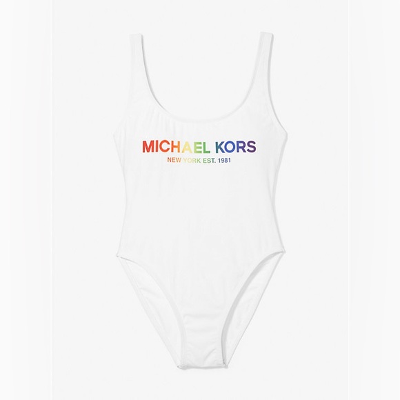 Michael Kors PRIDE Logo Swimsuit, size 4 - Picture 3 of 6